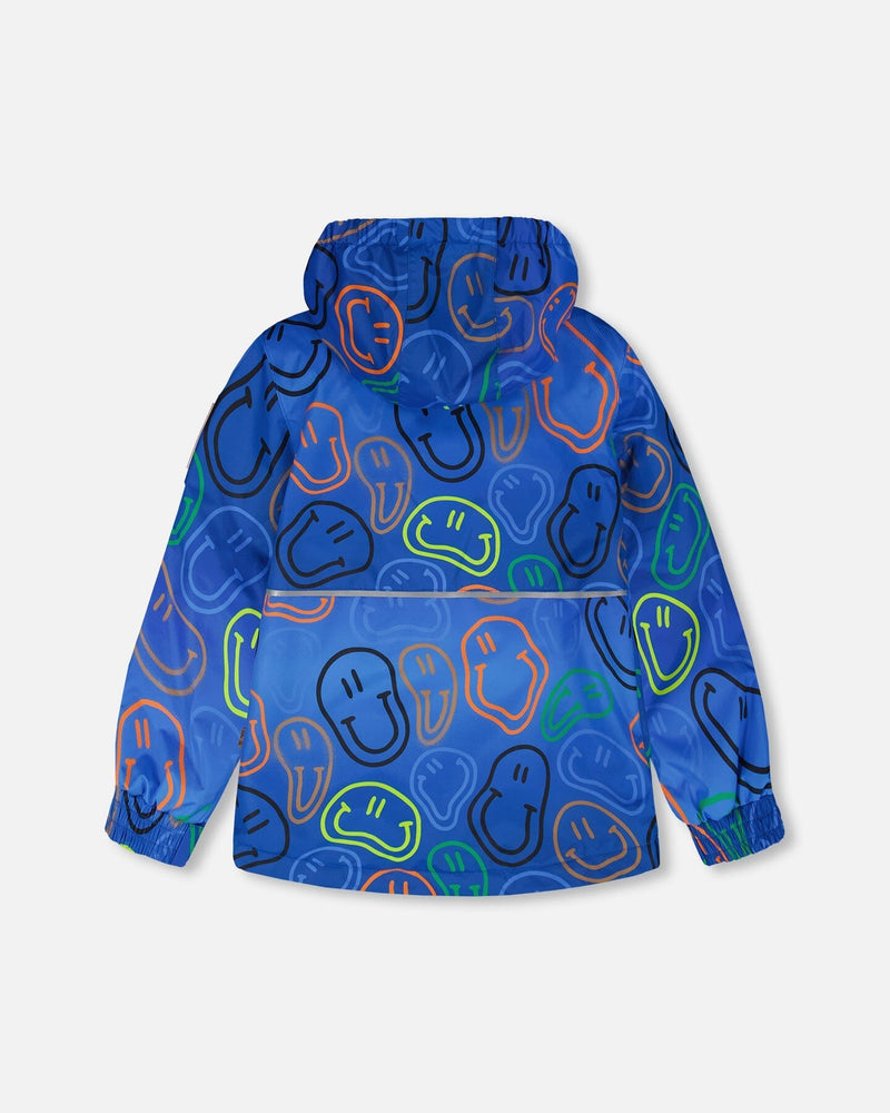 Two-Piece Mid-Season Outerwear Set Blue Printed Smileys