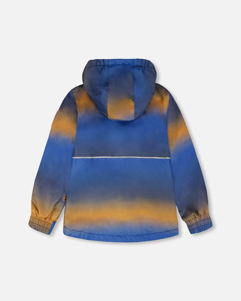 Two-Piece Mid-Season Outerwear Set Blue And Brown Gradient