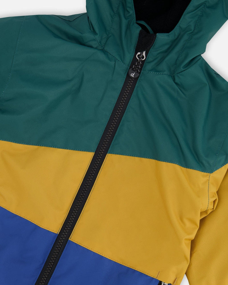 Two-Piece Mid-Season Outerwear Set Green, Yellow And Blue
