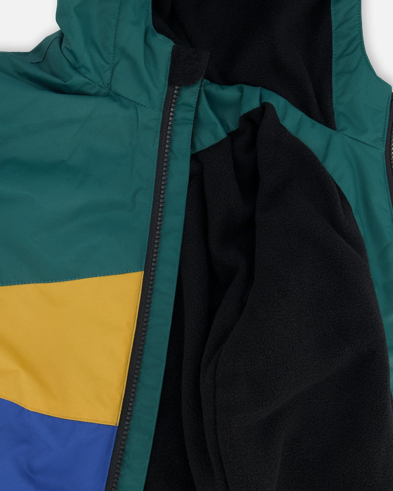 Two-Piece Mid-Season Outerwear Set Green, Yellow And Blue