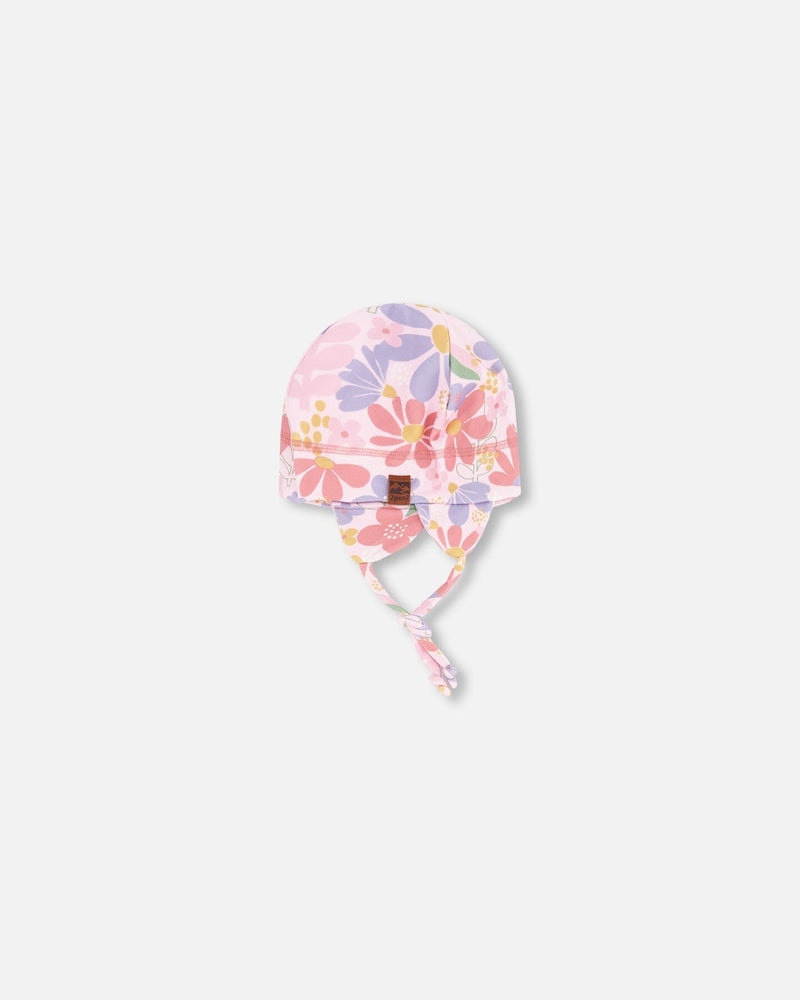 Baby Mid-Season One-Piece Outerwear With Hat Pink Flower Print
