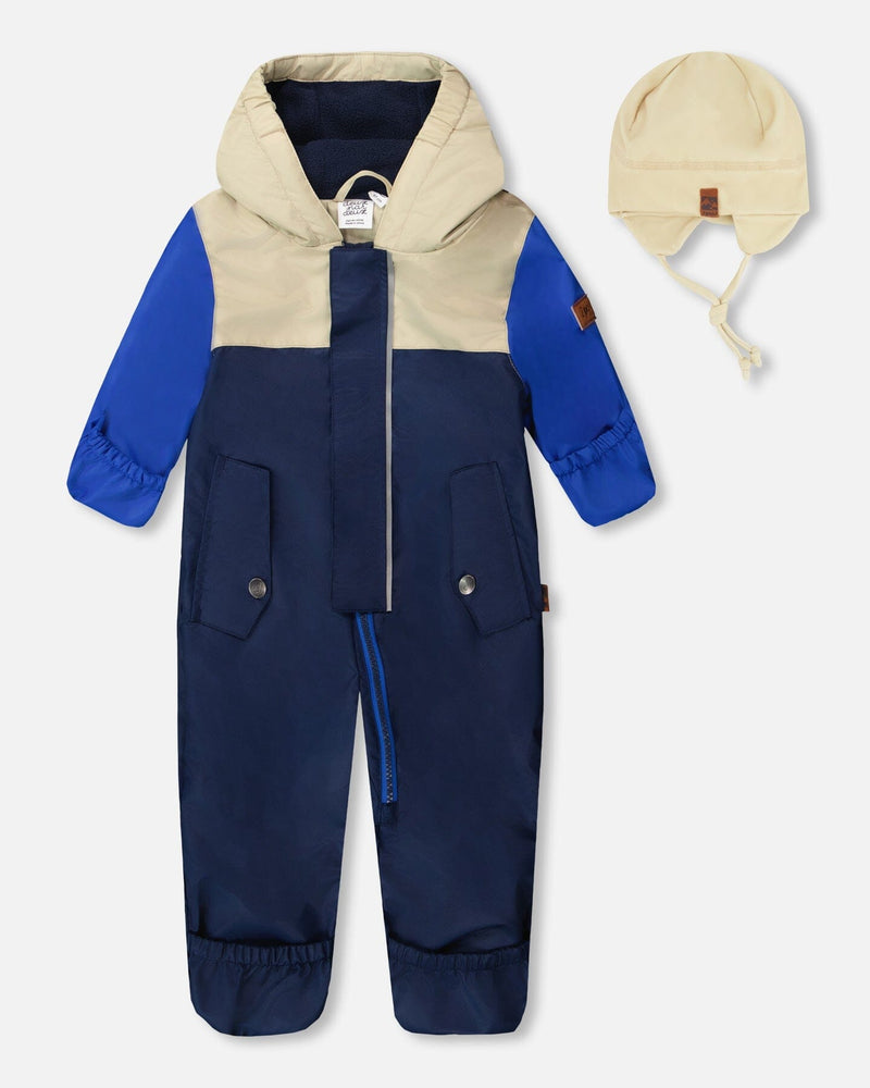 Baby Mid-Season One-Piece Outerwear With Hat Beige