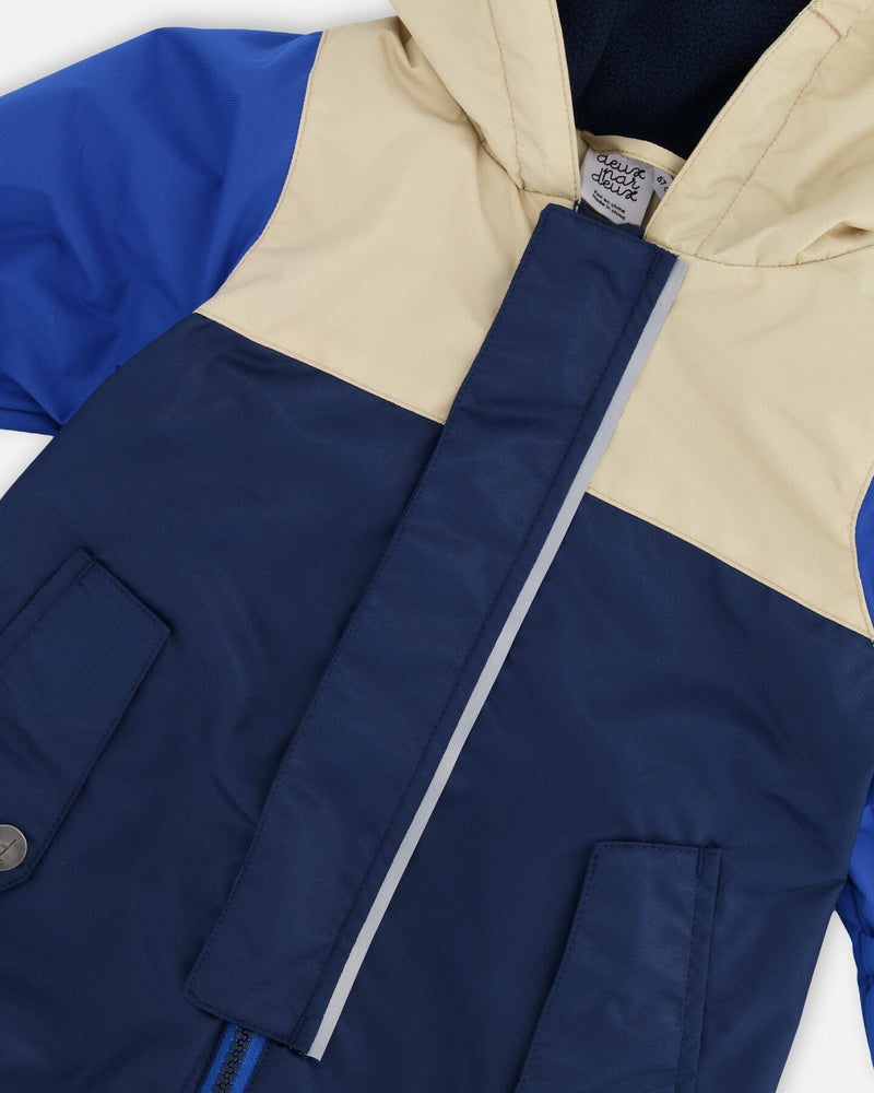 Baby Mid-Season One-Piece Outerwear With Hat Beige