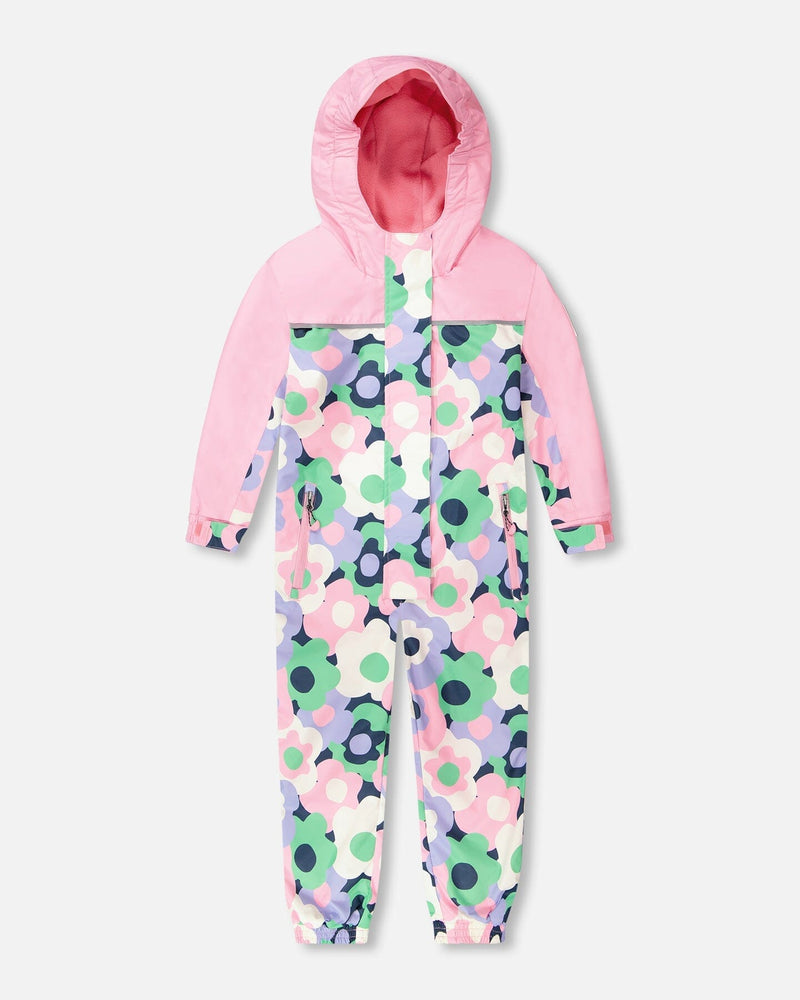 Kids Mid-Season One-Piece Outerwear Black Printed Flowers