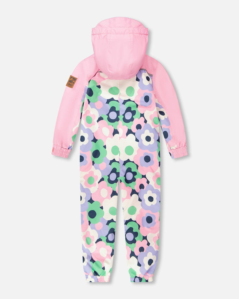 Kids Mid-Season One-Piece Outerwear Black Printed Flowers