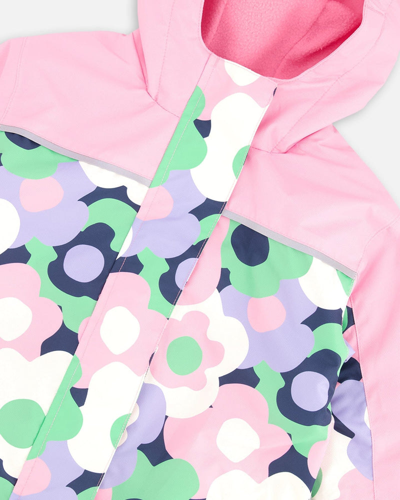 Kids Mid-Season One-Piece Outerwear Black Printed Flowers