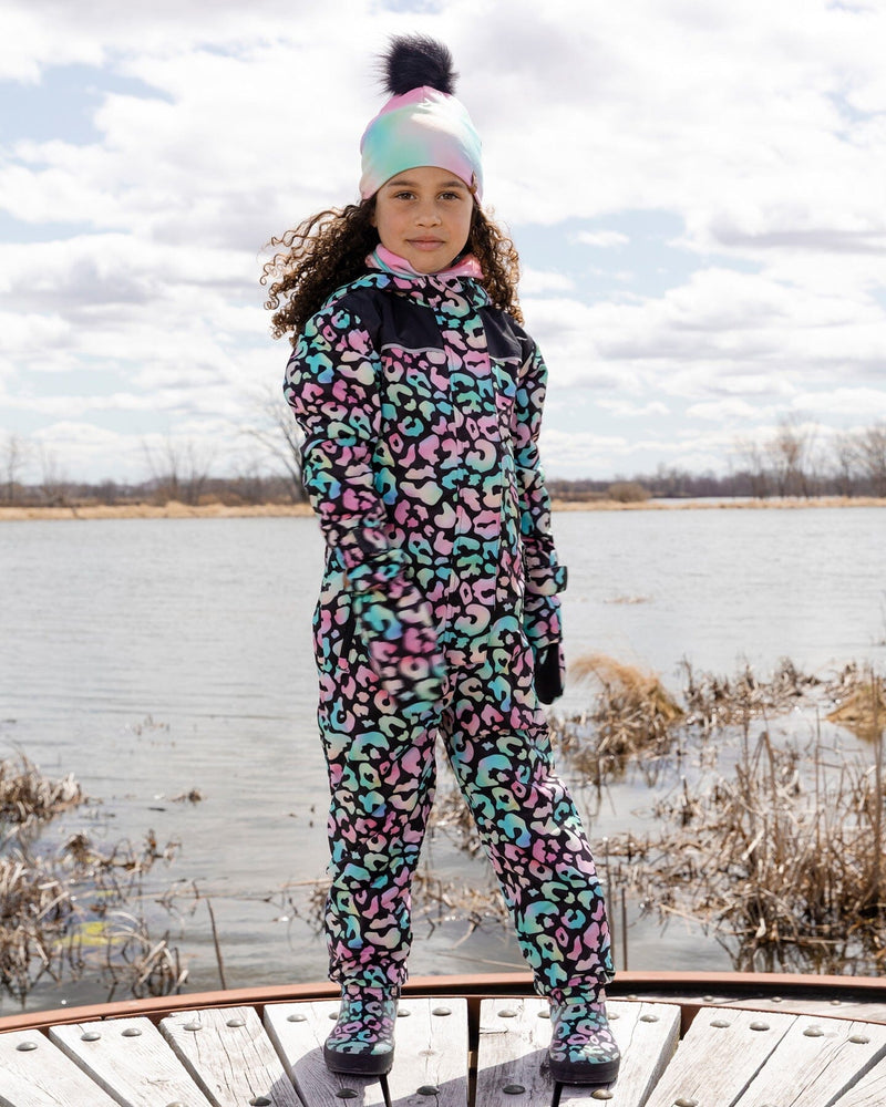 Kids Mid-Season One-Piece Outerwear Black Animal Print