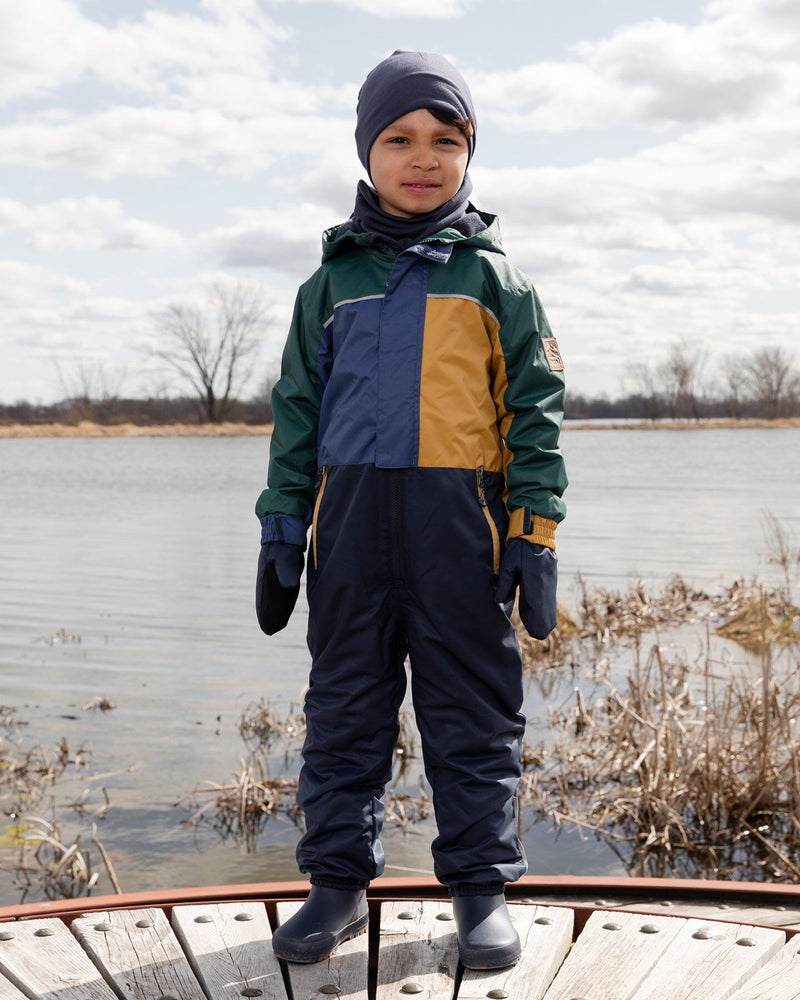Kids Mid-Season One-Piece Outerwear Navy Colorblock