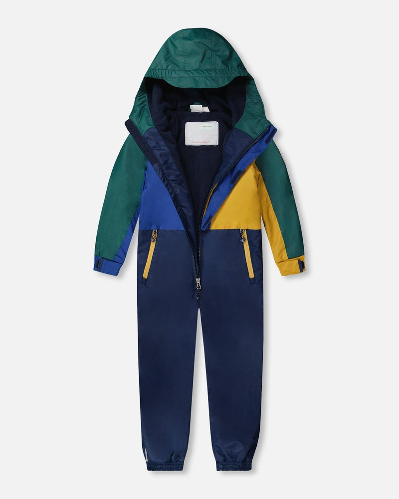 Kids Mid-Season One-Piece Outerwear Navy Colorblock