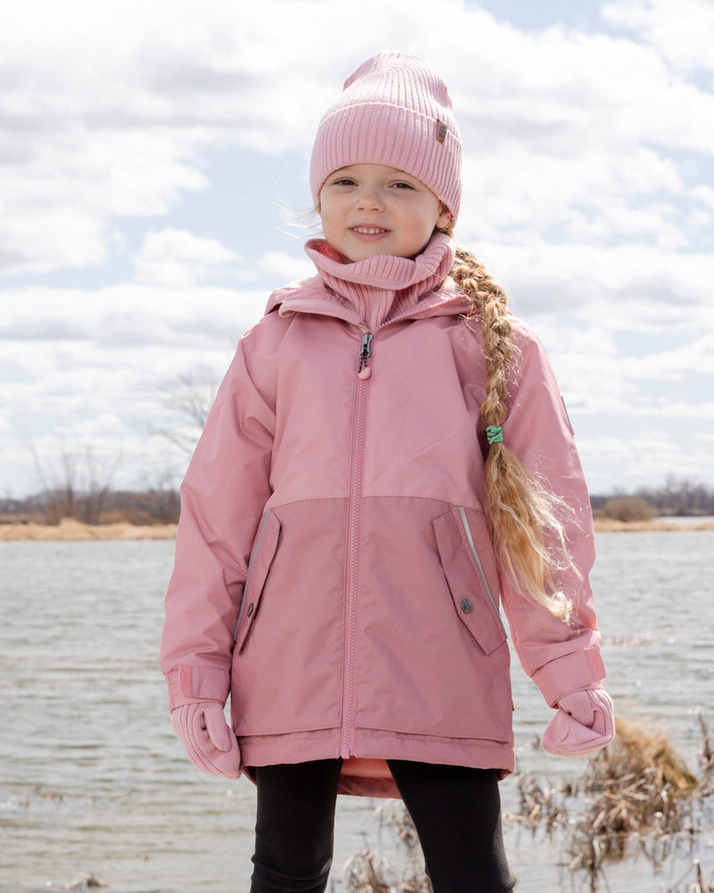 Ribbed Knit Mittens Pale Pink