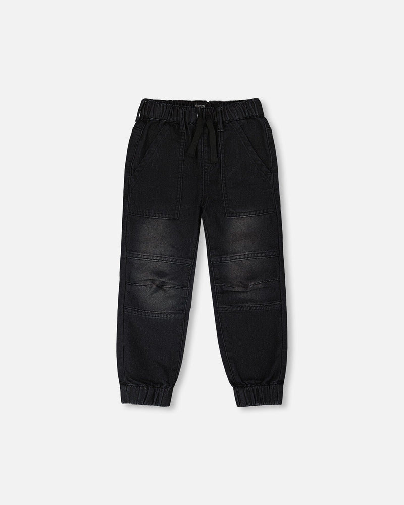 Stretch French Terry Denim Jogger Grey