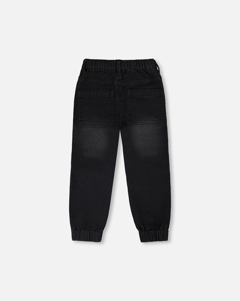 Stretch French Terry Denim Jogger Grey