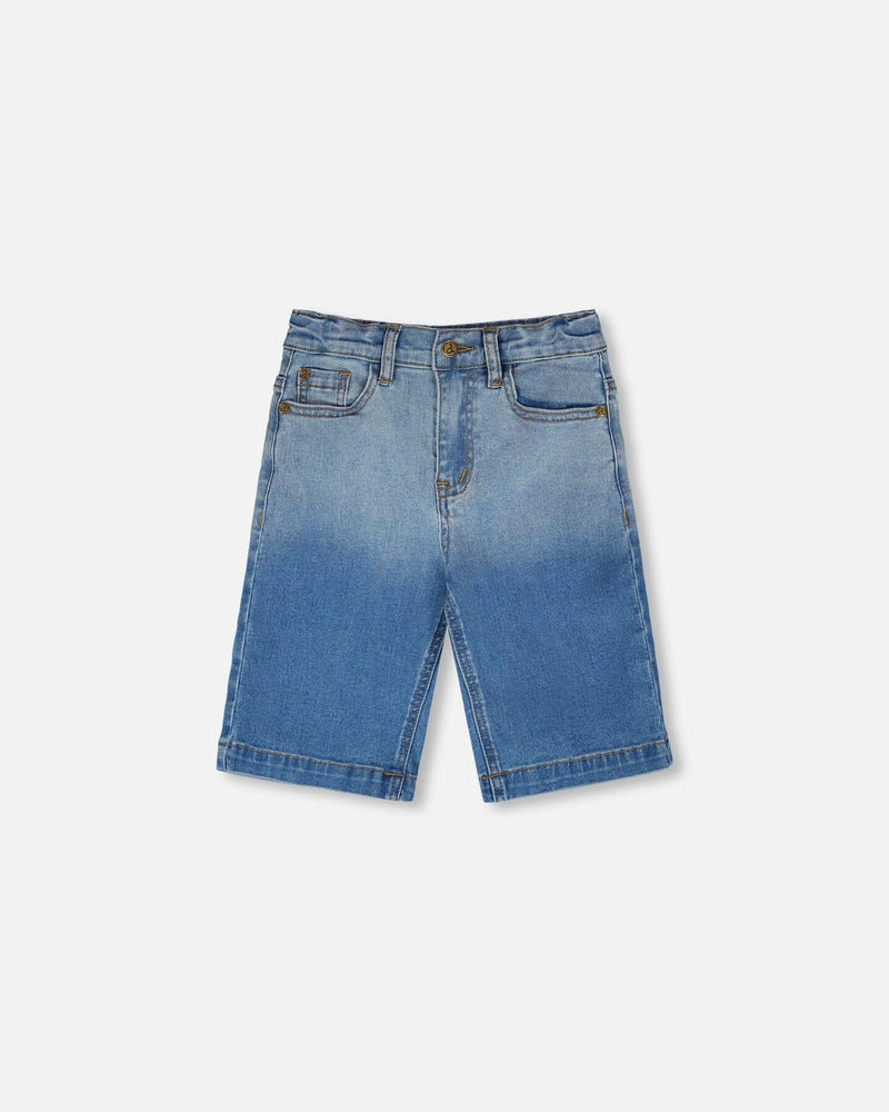 Stretch Jean Bermuda Grey To Blue Gradient