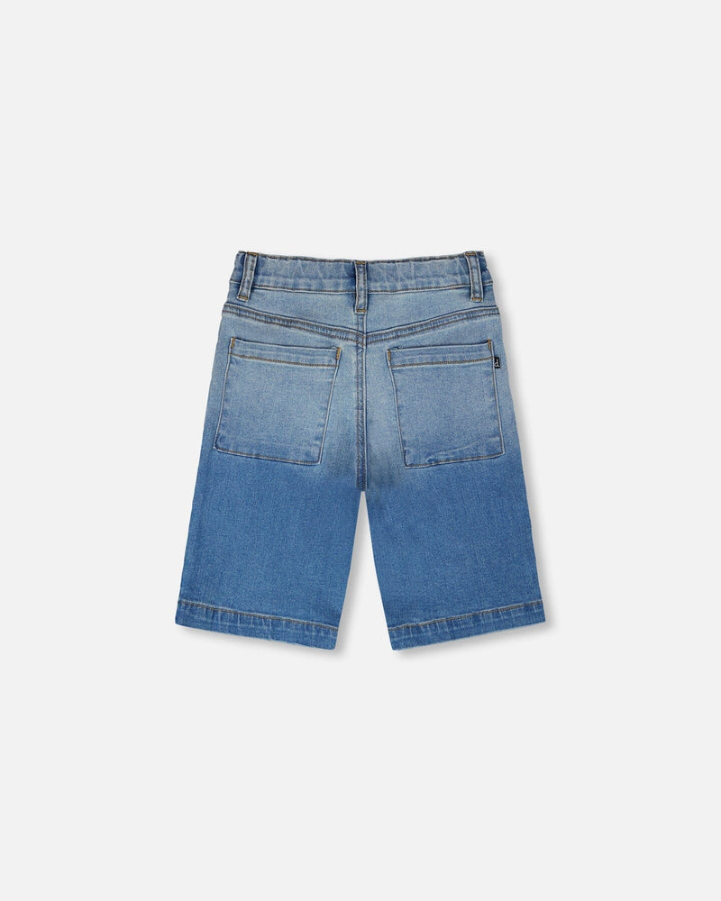 Stretch Jean Bermuda Grey To Blue Gradient