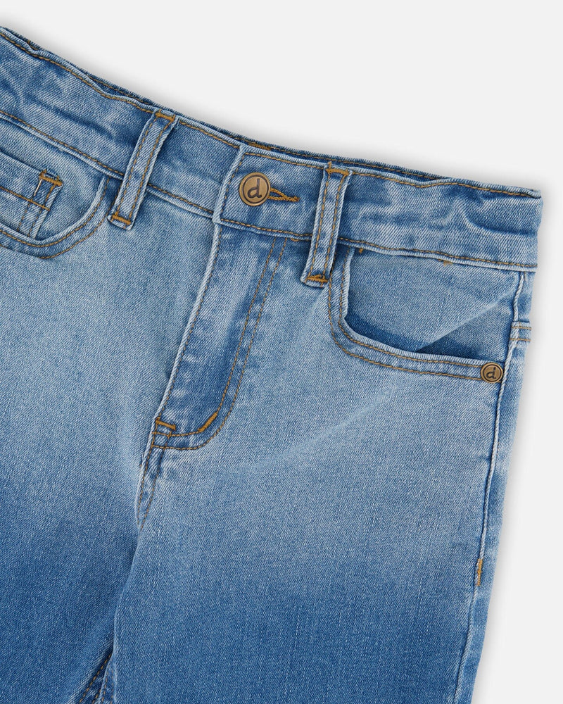 Stretch Jean Bermuda Grey To Blue Gradient