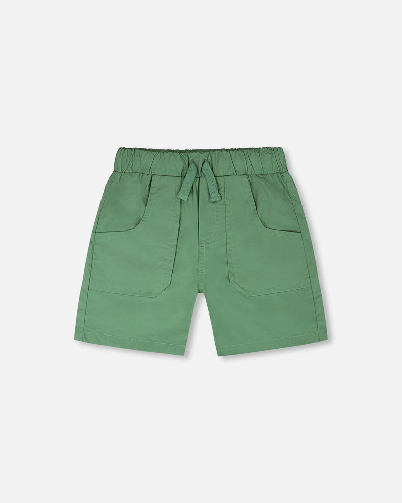 Parachute Shorts With Patch Pockets Green
