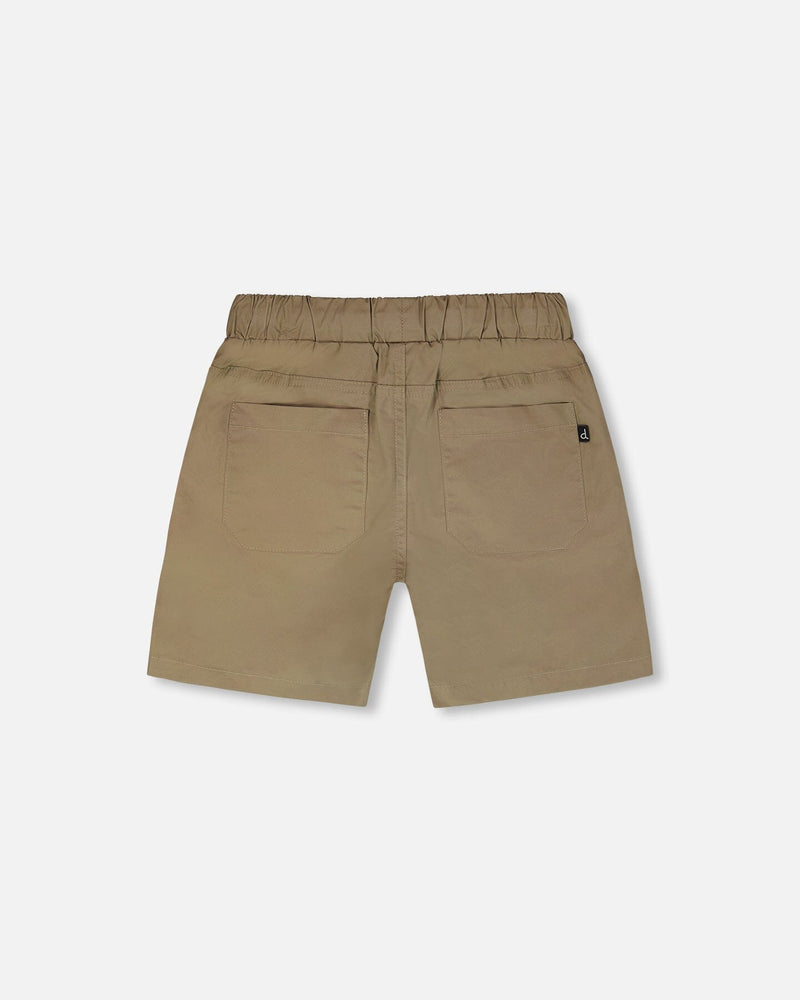 Parachute Shorts With Patch Pockets Beige