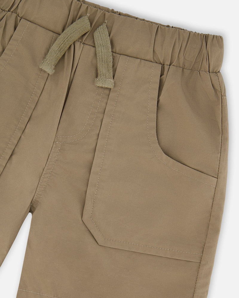 Parachute Shorts With Patch Pockets Beige