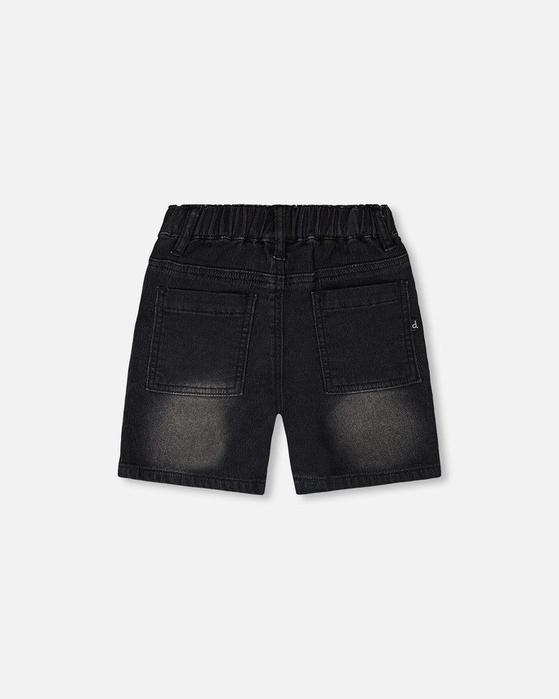 French Terry Grey Denim Shorts