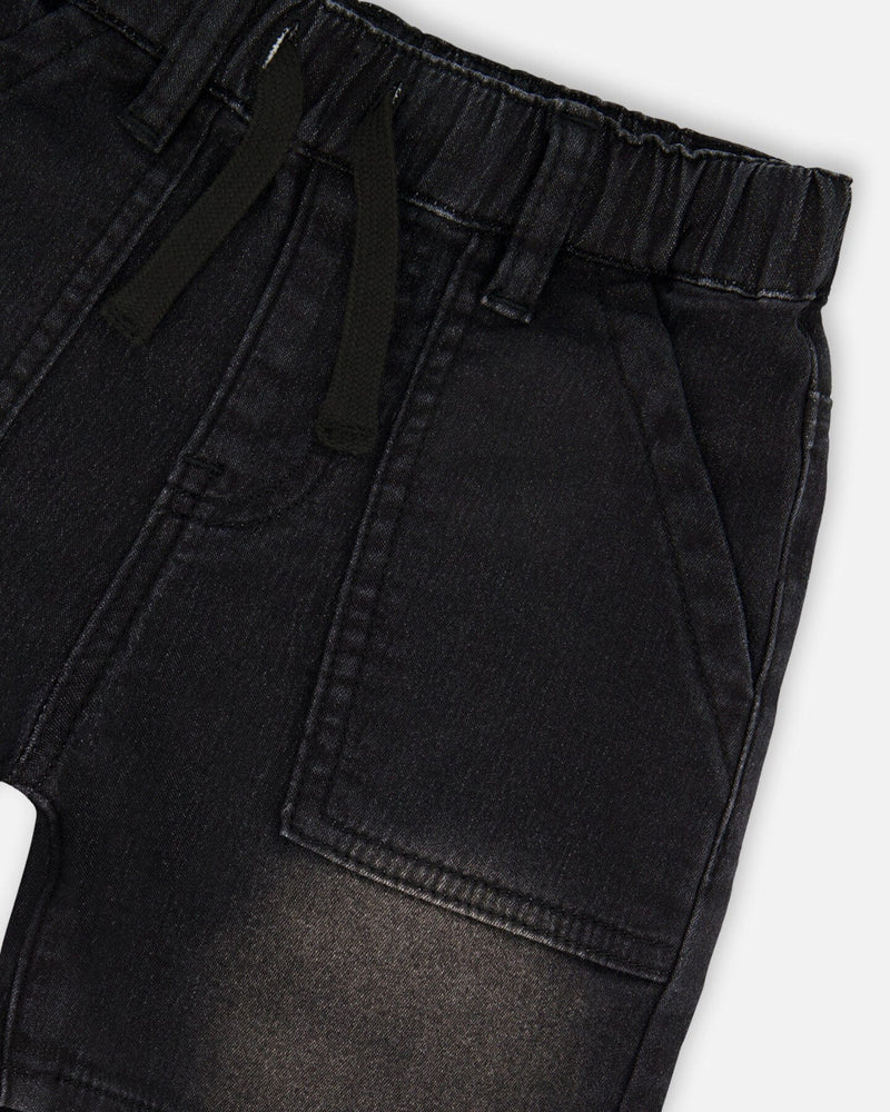 French Terry Grey Denim Shorts