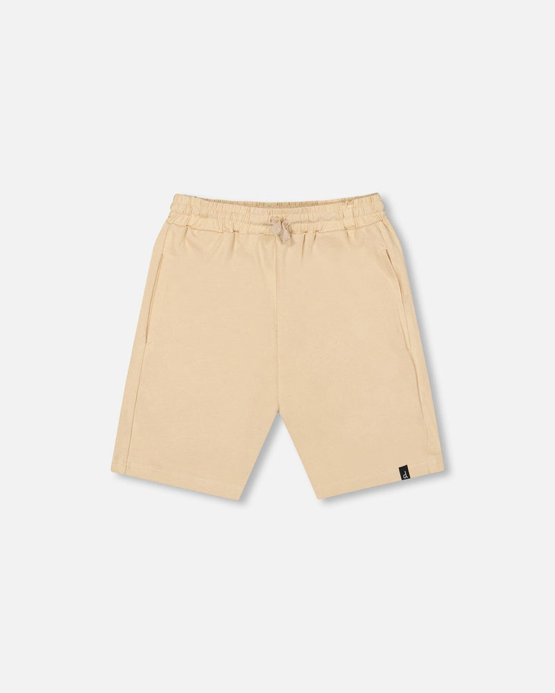 Organic Cotton Jersey Shorts Beige
