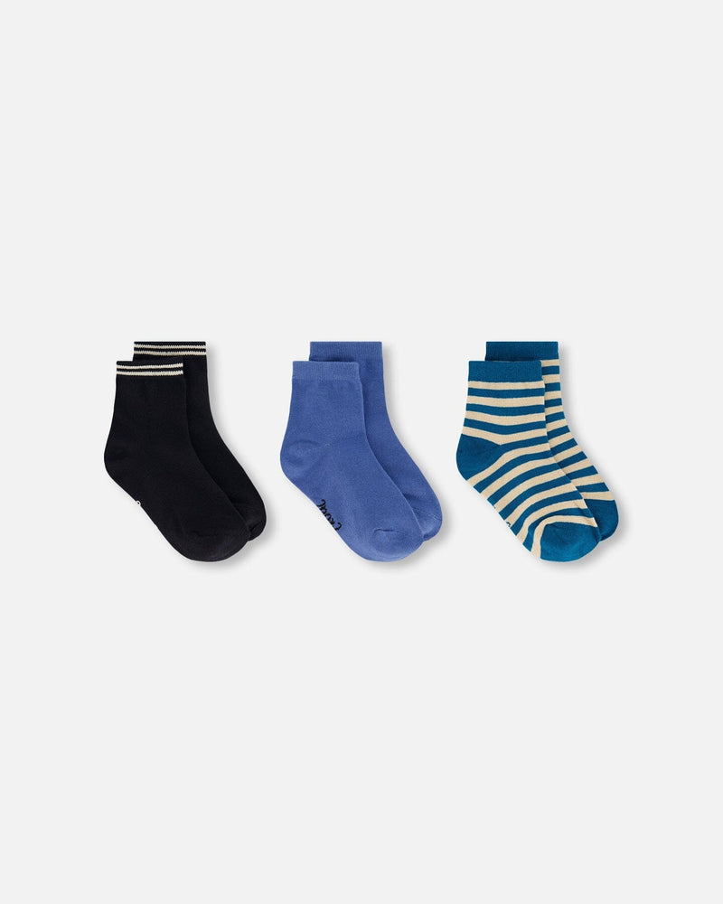 Socks (3 Pairs) Set Striped Green