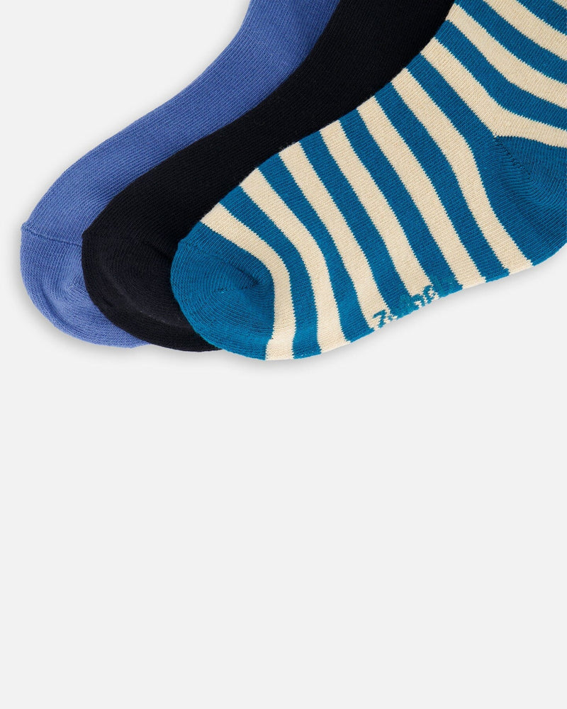Socks (3 Pairs) Set Striped Green