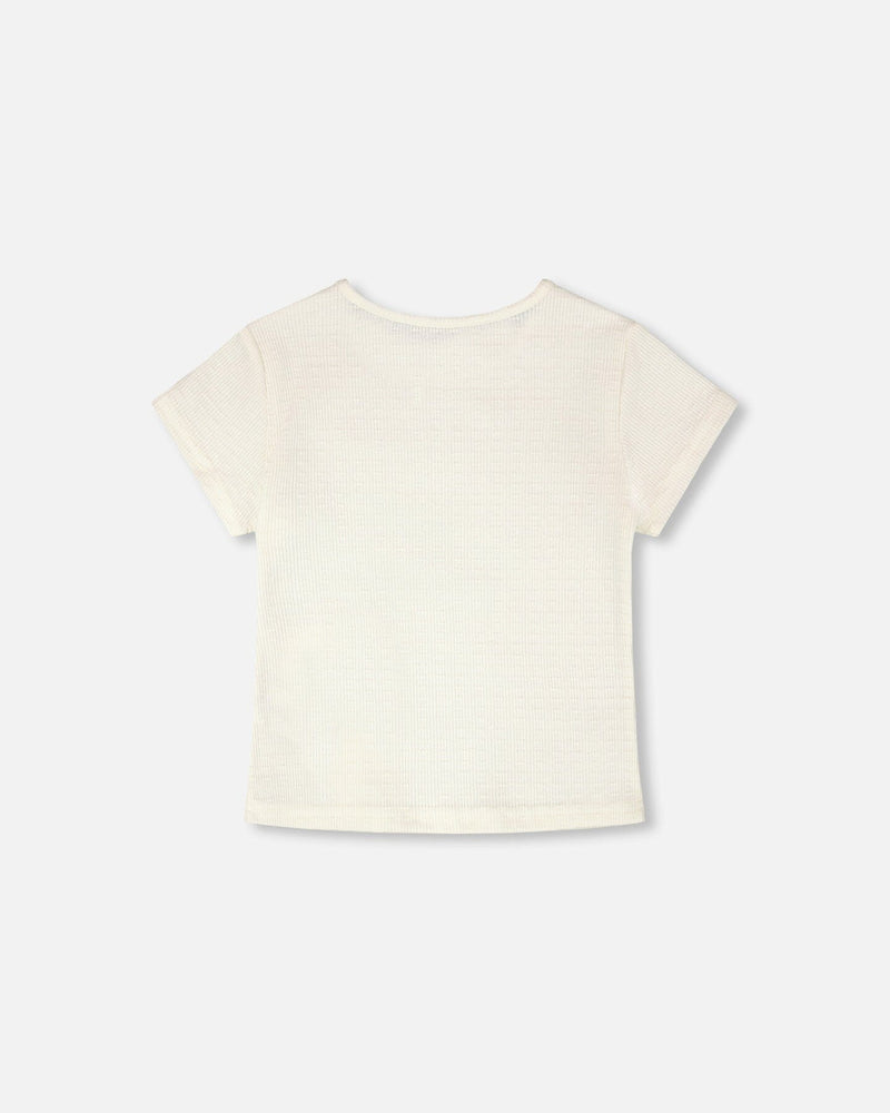 Crinkle Jersey T-Shirt Off White