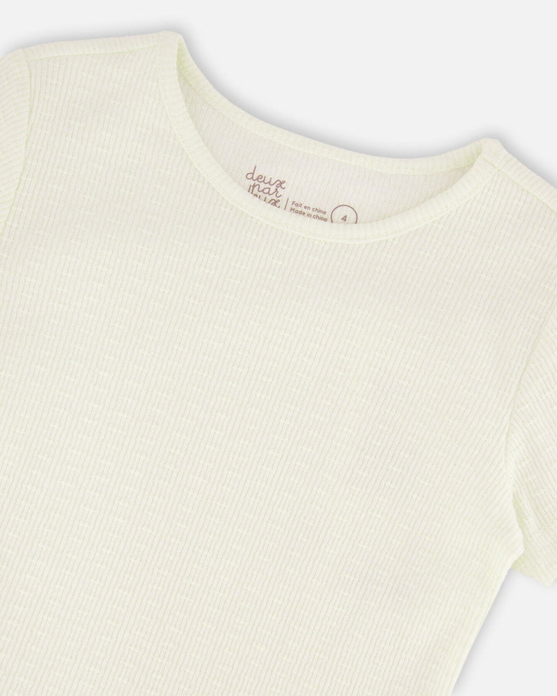 Crinkle Jersey T-Shirt Off White