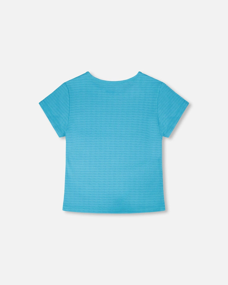 Crinkle Jersey T-Shirt Blue