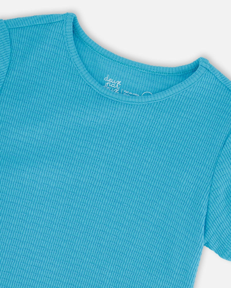 Crinkle Jersey T-Shirt Blue