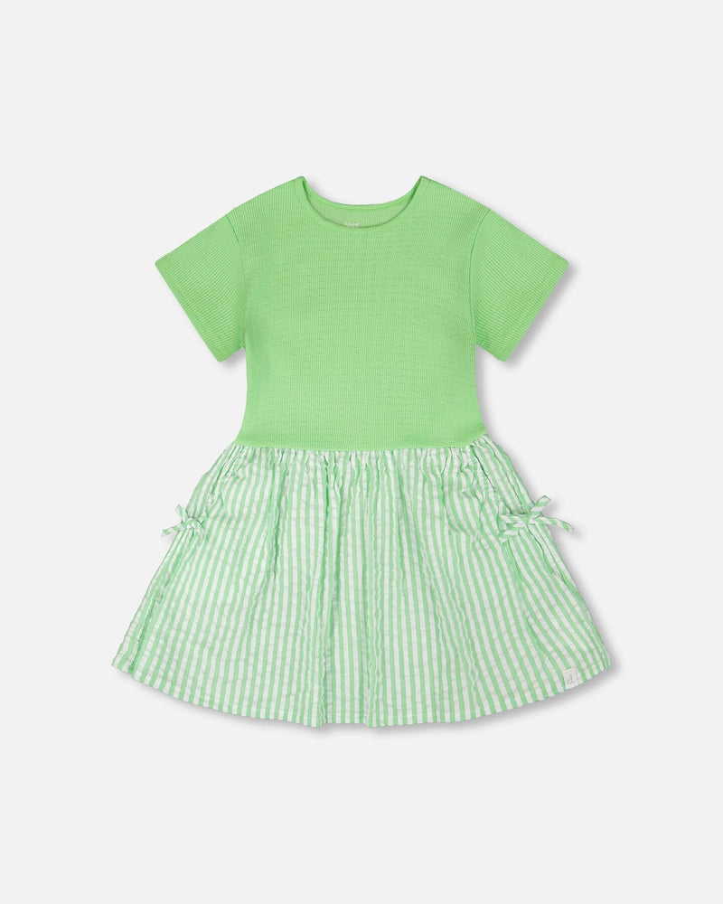 Bi-Material Dress Mint Green