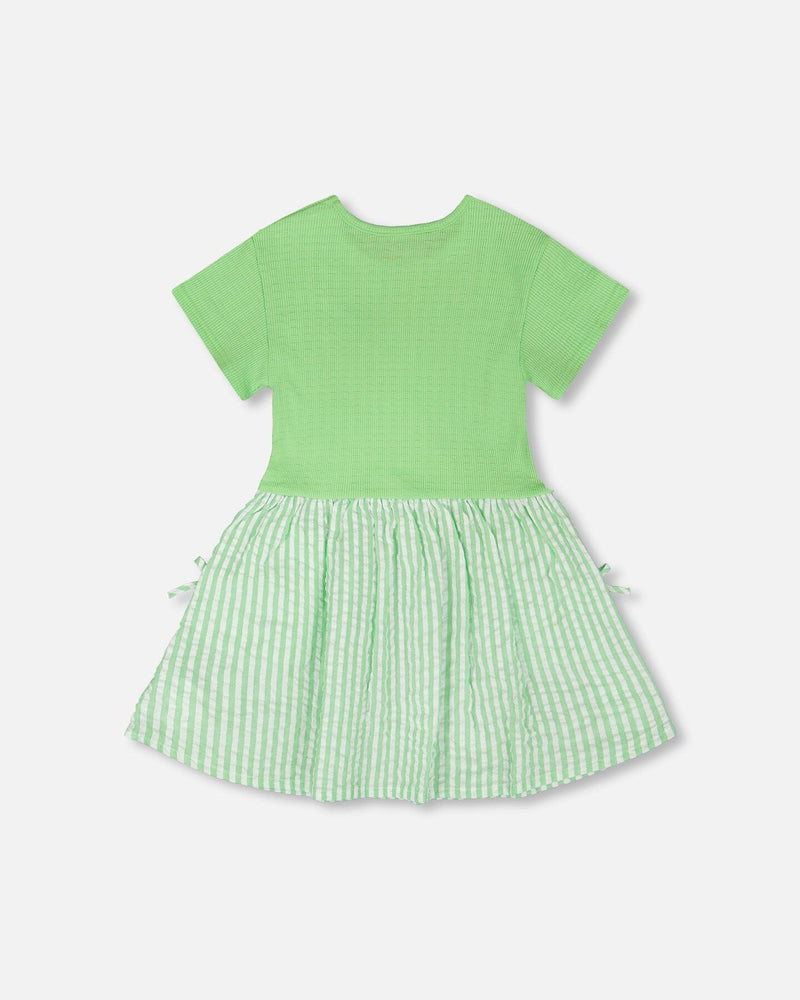 Bi-Material Dress Mint Green