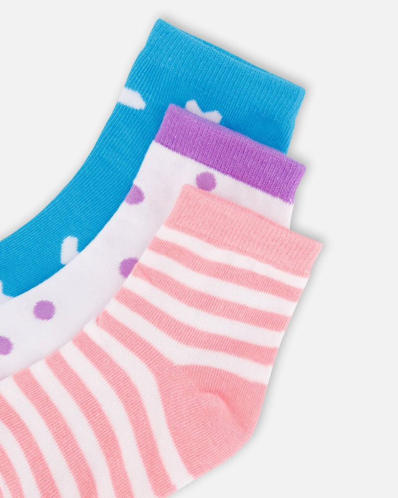 Socks (3 Pairs) Striped Pink