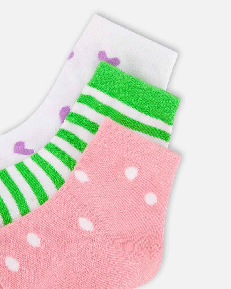 Socks (3 Pairs) Striped Green