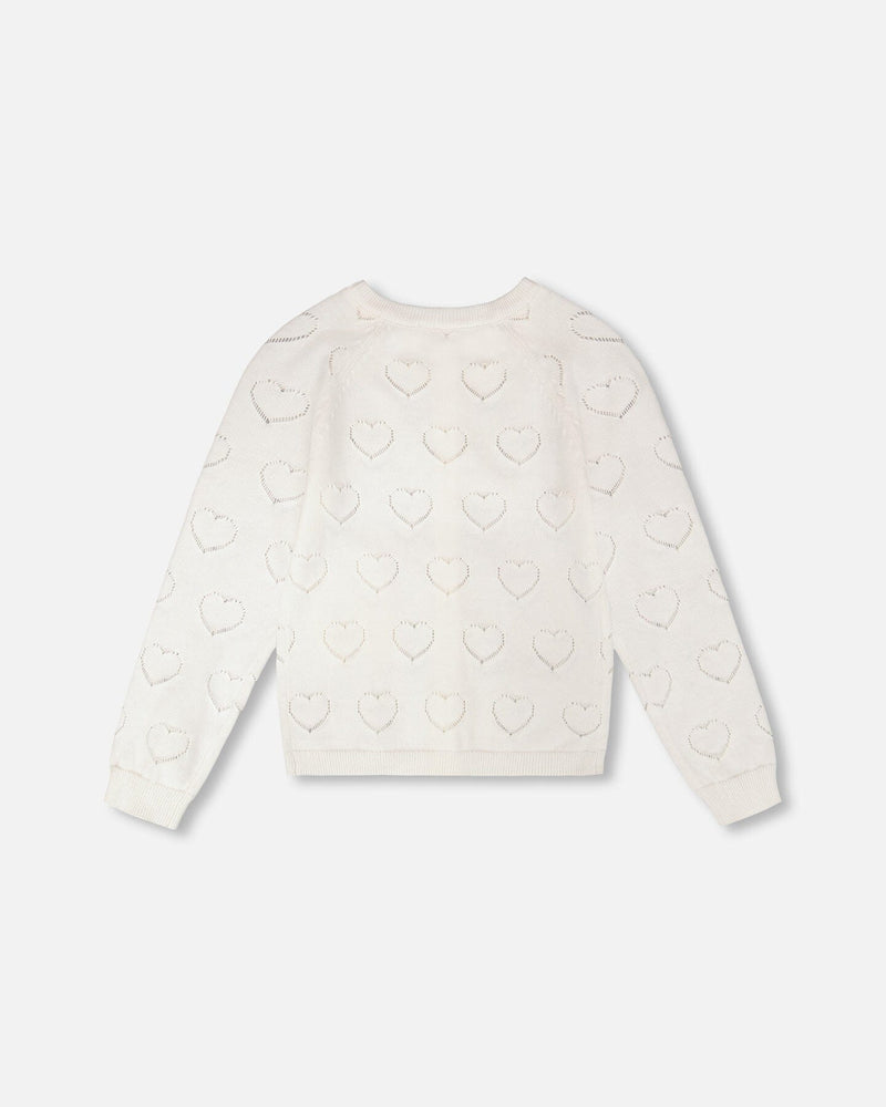 Pointelle Knit Cardigan Off-White