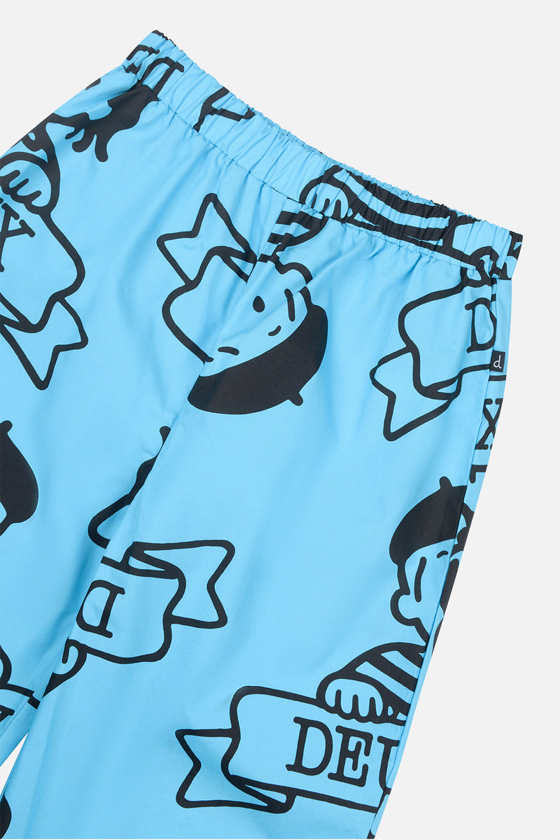 40Th Anniversary Printed Poplin Pant Sky Blue