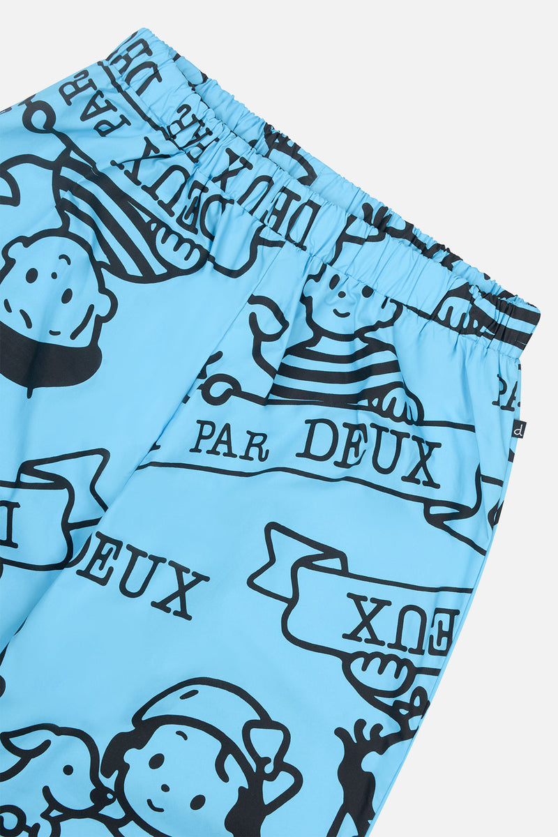 40th Anniversary Adult Printed Poplin Pant Sky Blue