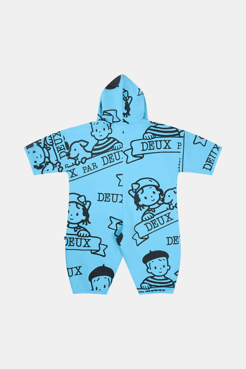 40Th Anniversary Printed Jersey One-Piece Sky Blue