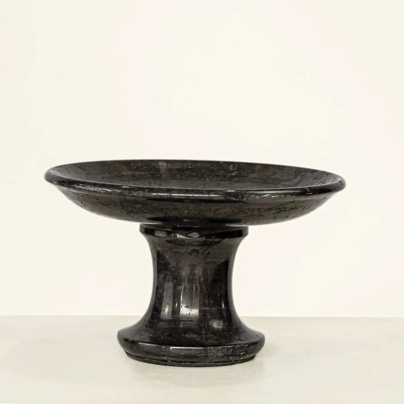 Plateau de service en marbre sur pied - Noir