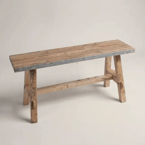 Banc en teck recyclé collection ARTISAN - 90cm