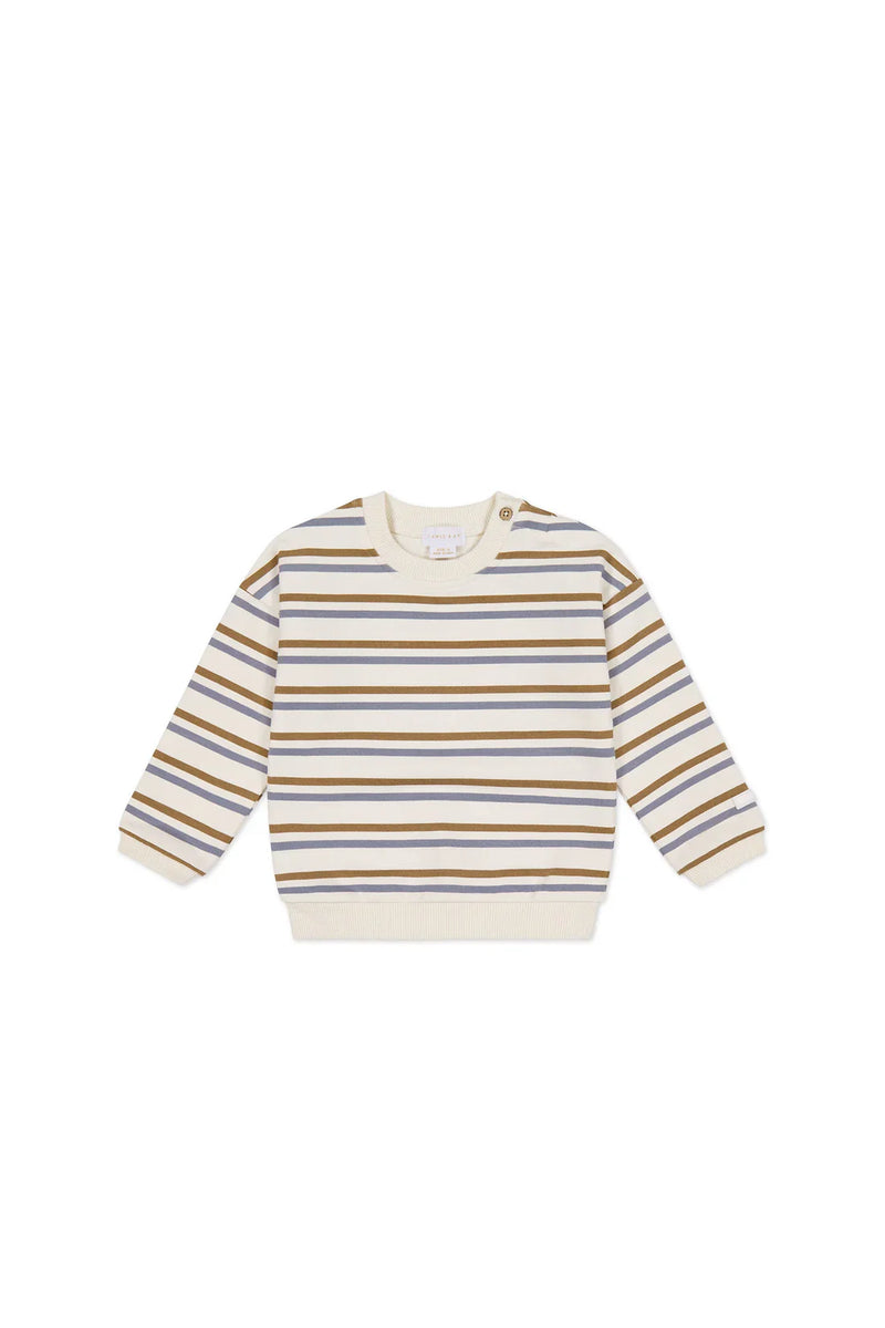 Organic Cotton Damien Sweatshirt | Hudson Stripe Tiger | Jamie Kay