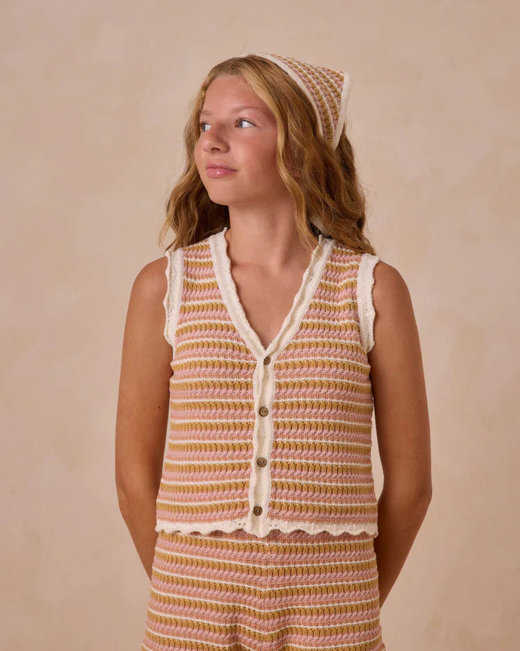 Teen Scallop Crochet Set | Pink Stripe | Rylee & Cru