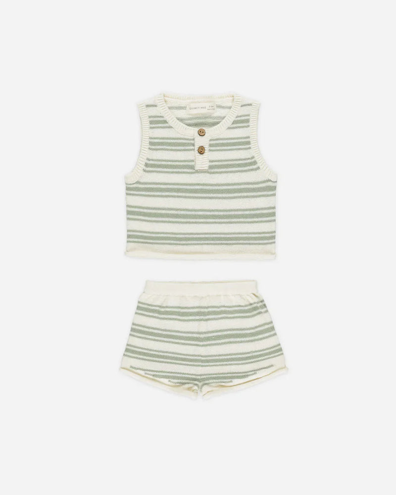 Taylor Knit Set | Sage Knit Stripe | Quincy Mae