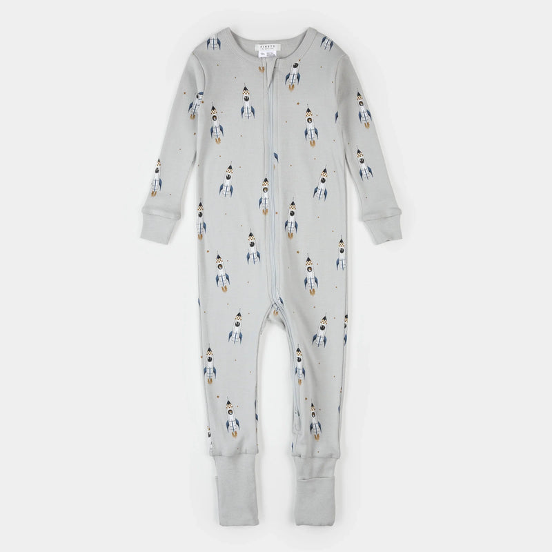 Rocket Print on Lunar Rock Convertible Sleeper | Petit Lem