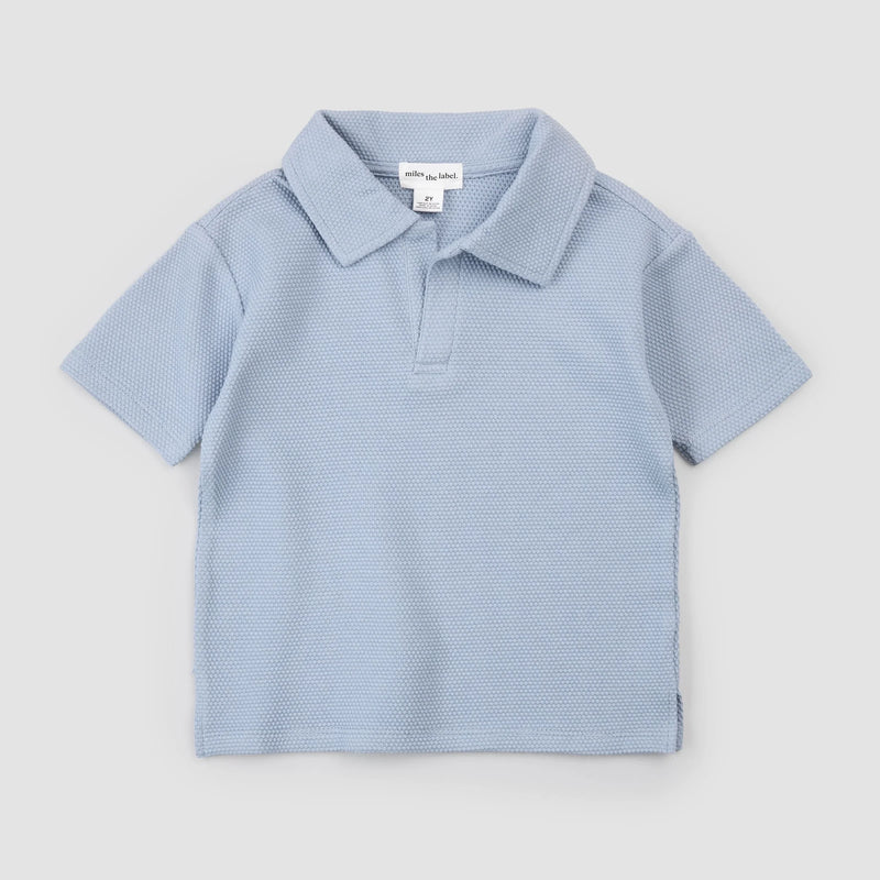 Baby Polo Shirt + Short Set | Powdered Blue | Miles the Label