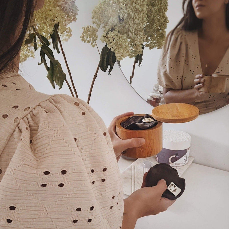 Bamboo Charcoal Facial Rounds - Eco-Friendly & Reusable Makeup Remover Pads for Sensitive Skin - INNER 6