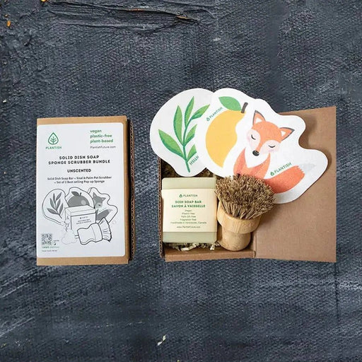 Solid Dish Soap Sponge Scrubber Bundle | Plantish - Home & Well