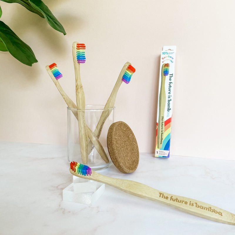 Rainbow Adult Bamboo Toothbrushes Soft – INNER 12