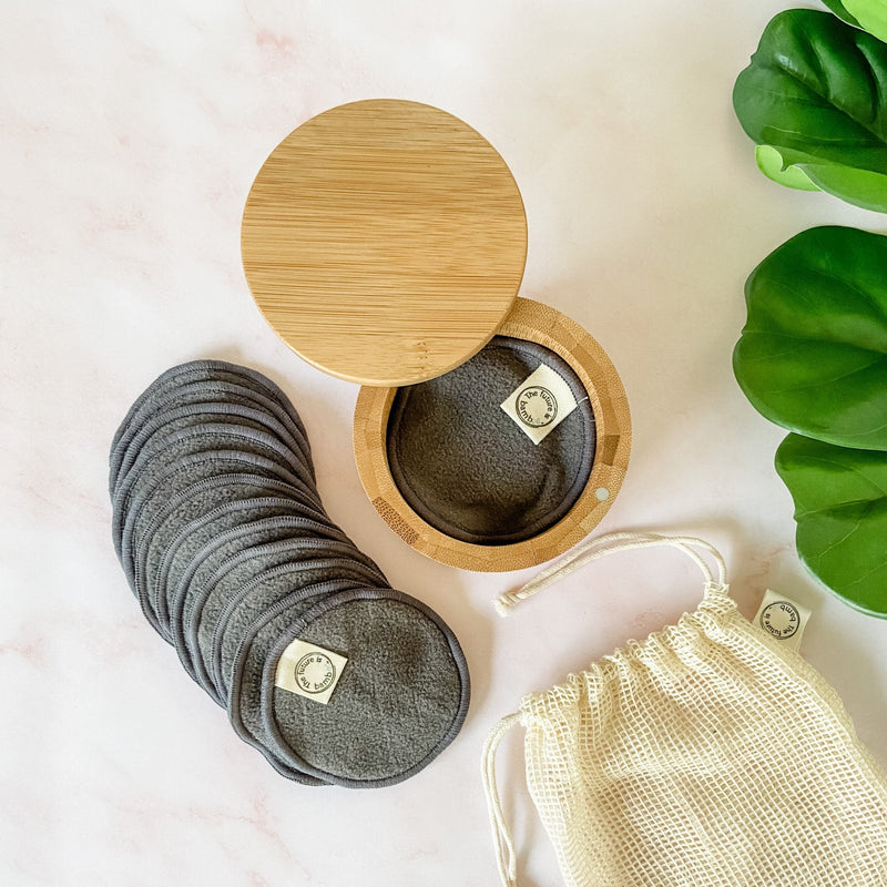 Bamboo Charcoal Facial Rounds - Eco-Friendly & Reusable Makeup Remover Pads for Sensitive Skin - INNER 6